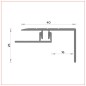 R-611 Nez de marche 40x25 mm avec base Système à Clipser