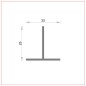 R-N12 Profil en T aluminium 25x25x1,3 mm
