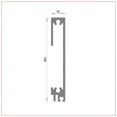 R-850 Aluminium skirting 60 mm 2