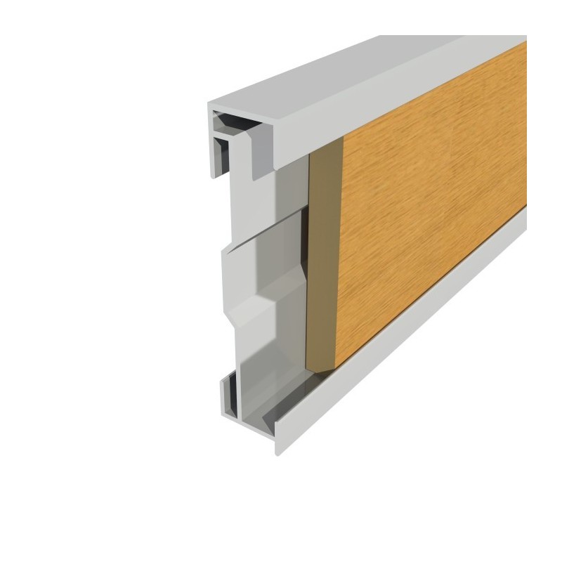 Aluminium skirting Combideco 80x17mm