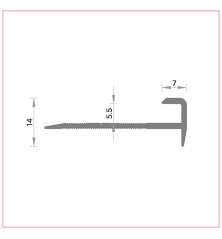 copy of R-349 Aluminium stair nose for 8 mm