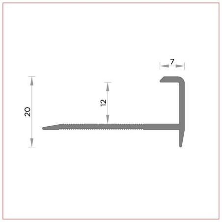 copy of copy of R-349 Aluminium stair nose for 8 mm